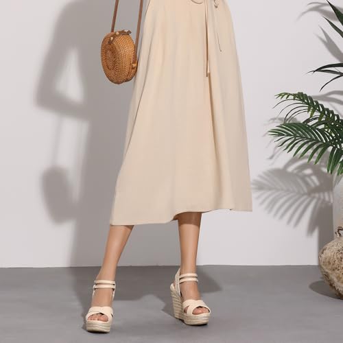 Allegra K Allegra K Women's Espadrilles Platform Wedges Open Toe Wedge Heel Beige Sandals 8.5 M US
