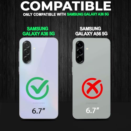 Image of AESTMO Tough Armor Samsung Galaxy A36 5G Bumper Back Case Cover | Ring Holder & Sliding Camera Shield Cover | 360 Degree Protection Back Case Cover for Samsung Galaxy A36 5G (Black)