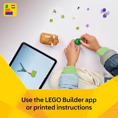 LEGO Creator 3in1 Cute Hamster with a Flower Toy - Animal Figure Transforms into a Hedgehog or Eagle - DIY Room Decor Idea - Birthday Gift for 7+ Year Old Girls & Boys - 31376