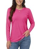 YUCOLEN Long Sleeve Shirts for Women Cotton Crewneck Casual T-Shirts Soft Basic Tee Long Sleeve Tops