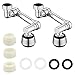 Produktbild ZIOYA 2 Stk Drehbarer Multifunktionaler Verlängerungshahn 1080° Drehbarer Wasserhahn Aufsatz 2 Sprühmodi Faucet Extender mit Adapter für Wasserhahn Verlängerung, Silber