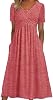 Yaoeye Vestidos Maxi para Mujer 2025, Control de Abdomen, Modernos, Manga Corta, Bohemios, con Ojalillos, Casuales, para Playa y Vacaciones de Verano 2