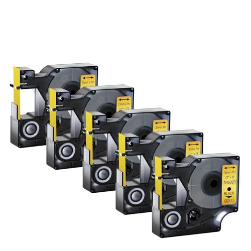 5/10�� 12mm���x���e�[�v D-MO D1 A45010 A45013 A45018 �W�� L-belanag 100 450D ���[�J�[�Ή�(5PK Black on gold)