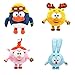 LUPOVIN 4 Unids / Set Juguete De Felpa De Dibujos Animados Gogoriki Kikoriki Pincode Pingüino Dr. Ping Profesor Lu Conejo Salto Cerdo Zhu Xiaomei Muñeco De Peluche Regalo 15-18 Cm