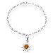 Produktbild InCollections Damen-Charm-Armband 925/000 Sterlingsilber mit Bernstein bis 19 cm verstellbar, inklusive Charm-Sonne, C910210002200