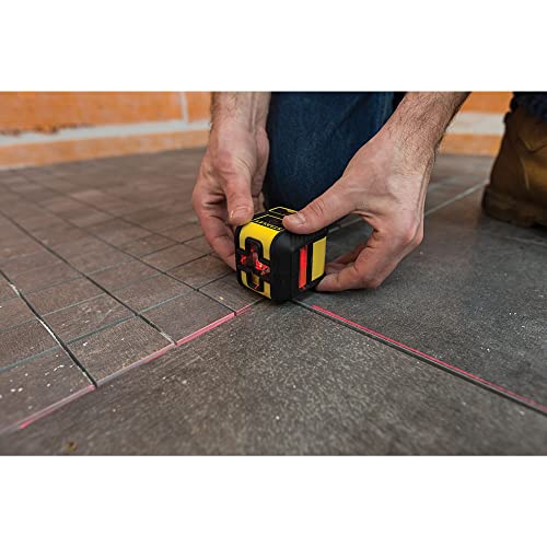 STANLEY - NIVEAU LASER CROIX + EQUERRAGE CROSS90 - Faisceau Rouge - Portée Jusqu'à 12 mètres - Livré avec 2 Accessoires et Piles - Étanche - S'adapte sur Trépied - référence STHT77502-1