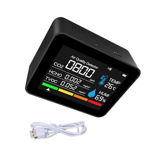 Moniteur de qualité de l'air CO2 humidité température HCHO TVOC PM2.5 LiebeWH 2CO8T