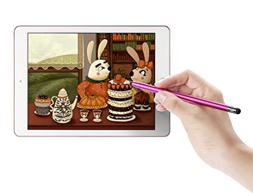 Cfdxk Stylus Pens For Touch Screens，2 In 1 Capacitive Stylus For Ipad Iphone Tablets Samsung Galaxy With 24 Extra Replaceable Tips (Pink, Rosegold, Red, Purple) #TOP3