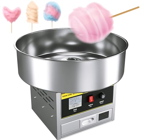 Qiang Cotton Candy Machine Kommerziell 1200W Zuckerwatte Maschine,Zuckerwattenmaschiene Mit 18-Zoll-Edelstahlschüssel und Messlöffel Für Zuhause Kindergeburtstag Party