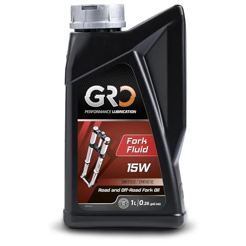 GLOBAL RACING OIL Gro Fork Fluid 15W – 1L – Aceite Horquilla Moto – Lubricante Sintético para Suspensión Hidráulica – Aceite Road y Off Road – Antiespuma y Antidesgaste