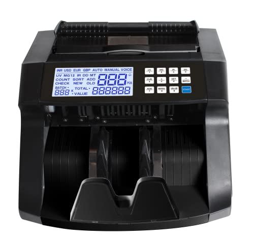Khippus Pro-4700 Money Counter Machine, Professional Cash Counting, Counts Value Of Sorted Bills, Counterfeit Bill Detector Uv/Ir/Mg/Mt/Dd/Hlf/Chn, Three Large Displays, Add Batch Count Modes #TOP4