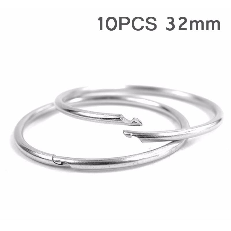 WnewTools 10PCS 32mm Diameter Outdoor EDC Key Ring Buckle Metal Round Chain Quick Release Clamp Ring