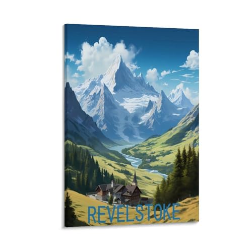 Impression toile Revelstoke Canada affiche vintage premium 40x60