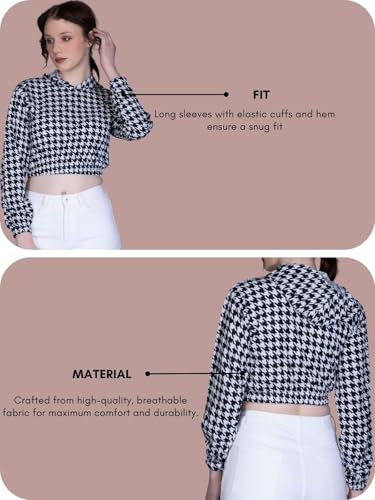Image of Leriya Fashion Women's Western Crop Top with Hoodie Neck & Long Sleeve || Hoodies with Loose Fit is Comfortable Wear for Sports | Gym | Workout | Yoga | Casual.