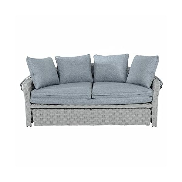 WXYQY Sun Lounger Day Bed Rattan Garden Furniture 2 Seat Sofa With Canopy rattan garden furniture - Image 8