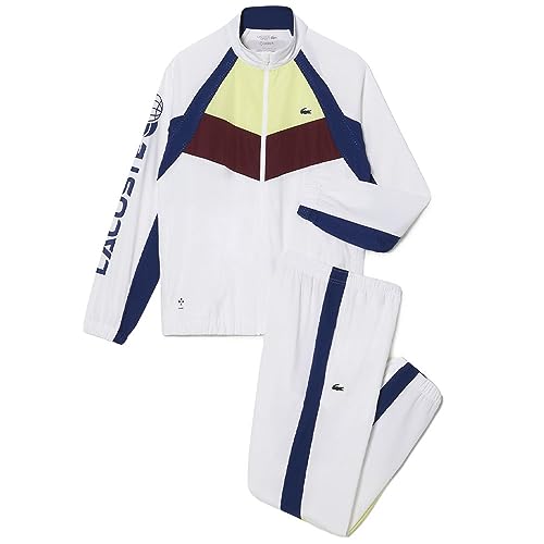 Image of Lacoste Mens Tennis x Daniil Medvedev Poly Tracksuit White/Limeira XS