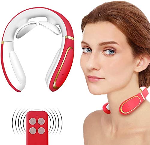 Preisvergleich Produktbild Nackenmassagegerät,Intelligentes Elektrisches Puls-Nackenmassagegerät,Elektrisches Nackenmassagegerät mit Heizfunktion,4 Pulsmodi, 15 Intensitätsempfindungen, Drahtlose Fernbedienung USB Schnellladung