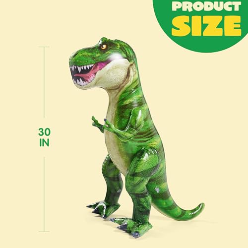 Image of JOYIN 30 inchT.rex Dinosaur Inflatable, Tyrannosaurus Rex Inflatable Dinosaur Toy for Party Decorations, Birthday Party Gift for Kids and Adults (Pack of 3)
