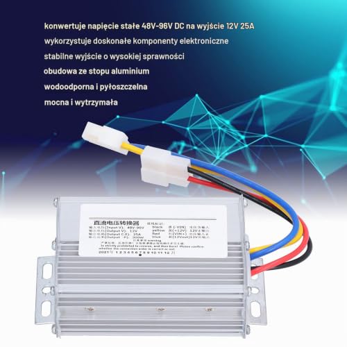 Przetwornica DC 48V-96V na 12V DC Stabilne Wodoodporne Regulatory Napięcia Obniżającego Transformator Zasilający 300W 25A
