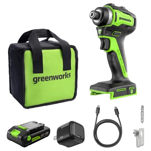 Greenworks 24V Brushless Cordless Impact Driver, 1/4