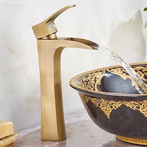 Robinet cascade de salle de bain antique pour vasque à poser rétro