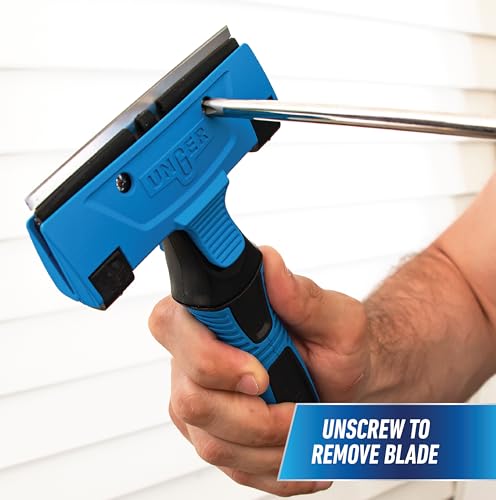 Image of Unger Professional Connect and Clean 4 inch All-Purpose Scraper, Window, Glass, and Floor Scraping Tool Supplies, Adhesive Removal, Gum, Stickers, Paint Removal, Dual-Sided Blade (Pack of 10)