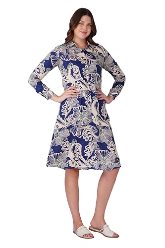 Image of Midi Dress for Women | Rayon A-Line Dress with Pockets | Casual Western Dress for Women | Comfortable Everyday Wear