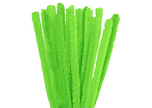 Green chenille pipe cleaner 15 mm.x50cm. 10u