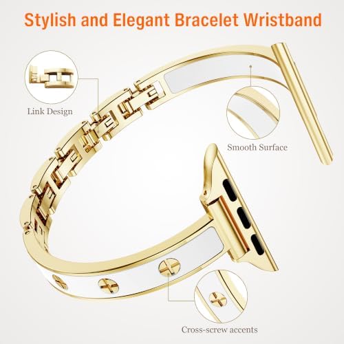 Mosonio Bands for Apple Watch Women β Slim Metal&Silicone with Cross Screw - 2