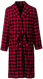 Lands' End Men s Flannel Robe Rich Red Check Regular X-Large