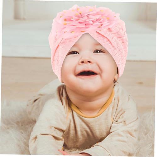Stylish Newborn Beanie Hat for Lightweight Floral Cap for Versatile Shower Accessory for Boy Girl and Elegant Design Pink4