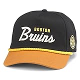 AMERICAN NEEDLE Boston Bruins Officially Licensed NHL Roscoe Adjustable Snapback Baseball Hat (23008A-BBR-BLHA)