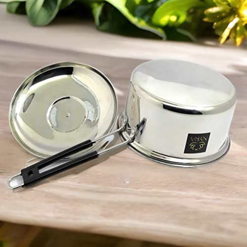Image of NYRA Stainless Steel Induction Base Flat Bottom Sauce Pan with Lid - Available in 3 Sizes (Large - 1.8 LTR)