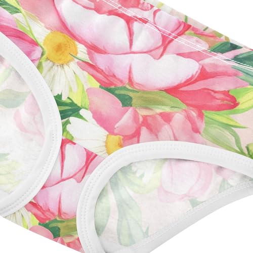 Floral Pink Peonies Daisies Toddler Girls Underwear 2t Cotton Panties for Girl Print Kids Briefs Undies4