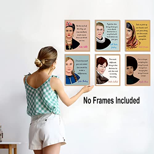 Powerful Women Print, Feminist Wall Art, Influential Women In History, Inspirational Women, Women Empowerment Wall Art, Icon Feminist Prints,Motivational Quotes Classroom Decor, Set Of 6 - No Frame,8"X10" #TOP1