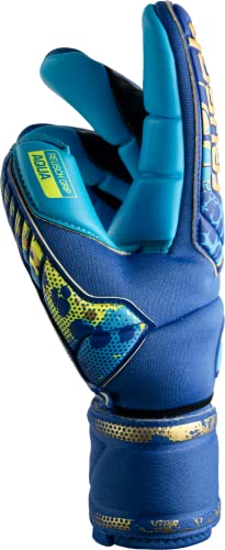Reusch Attrakt Pro Ax2 Ortho-Tec Goalkeeper Gloves, True Blue/Gold/Aqua Blue, Size 9 #TOP2