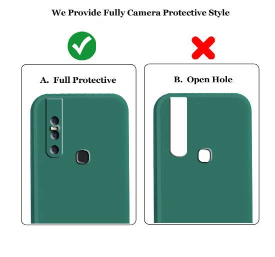 Image of A rtistque Liquid TPU Silicone Matte Shockproof Flexible with Camera Protection Soft Back Cover Case for Vivo V15 - Green