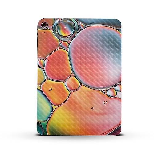 Image of MightySkins Carbon Fiber Skin Compatible with Apple iPad 10.9 inch 10th Gen (2022) Full Wrap Kit - Rainbow Bubbles | Protective, Durable Textured Carbon Fiber Finish | Easy to Apply | Made in The USA