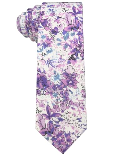Image of Kebocis Mens Skinny Cotton Floral Tie for Men