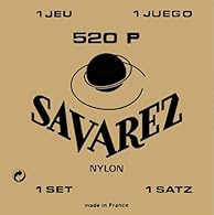 The legendary, rich in tradition Savarez-string series. 520P standard Tension, red E1 bare nylon, H2+G3 nylon cor, synthetic wound