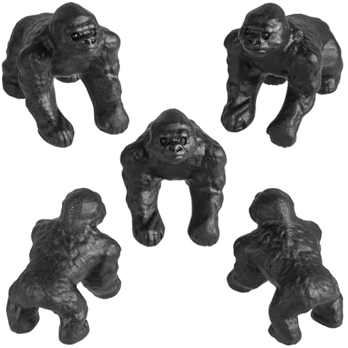 Estatua de Gorila Tallada en Obsidiana Negra Natural miniatura 3