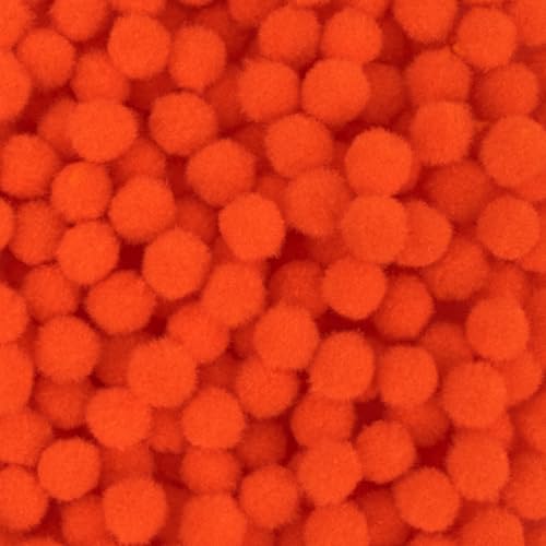 RAINFLOW 800 Pcs Pom Poms for Crafts - Orange Mini Pom Balls 1/2 Inch