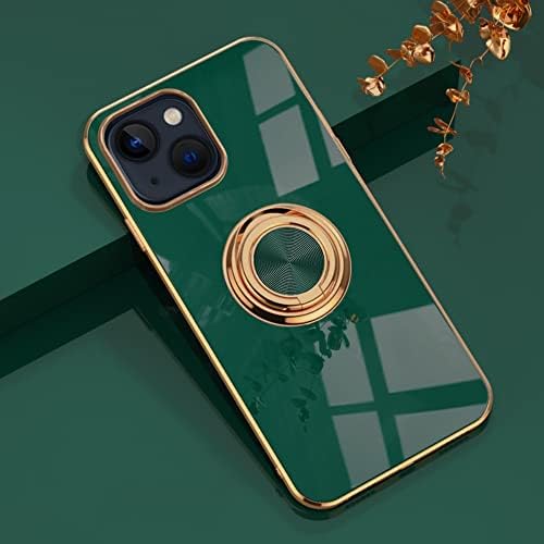 EYZUTAK Electroplated Magnetic Ring Holder Case, 360 Degree with Rotation Metal Finger Ring Holder Magnet Car Holder Soft Silicone Shockproof Cover for iPhone 11 6.1 inch - Purple