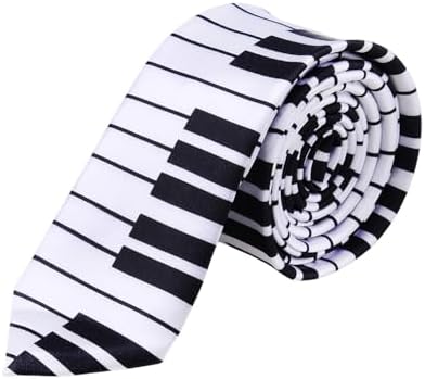 Music Note Necktie Piano Tie for Men Boys Music Lover Birthday Christmas Gifts for Piano Guitar Lovers Neck Tie image 5