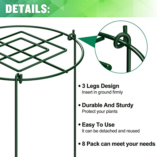 Blika 12 X 20 Inch Grow Through Plant Support, Peony Cages And Supports Grow Through Plant Supports Ring Hoop, Plant Brace Flower Support Rings, Pack Of 8 #TOP2