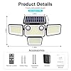 SZPOWER 4500LM Solar Lights Outdoor Waterproof, 254 LED Solar Flood Lights Outdoor with 2 Motion Sensor, 4 Heads Security Light with Remote Control for Yard Outside House Garage 2 Pack
