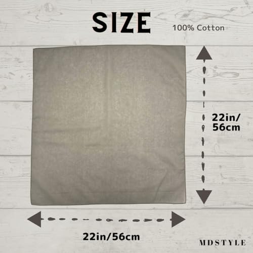 Image of MDSTYLE 100% Cotton Solid Color Bandana for Men & Women 22 inch x 22 inch Handkerchief Headband Scarf