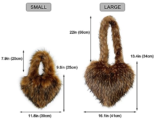 Rejolly Heart Shaped Furry Purse for Women Large Soft Shoulder Bag Fluffy Faux Fur Trendy Y2K Girls Handbag2