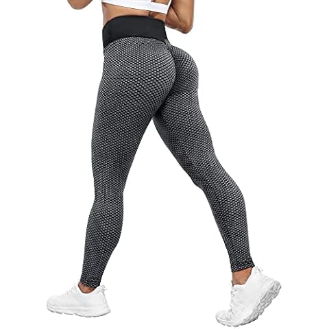 Yaavii Scrunch Booty Yoga Pants Tummy Control Booty Tights, Sexy Butt Lifting Workout Leggings for Women Textured Booty High Waist Yoga Pant Cover