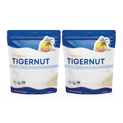 Skyland Kitchen Organic Tigernut Flour, Keto, Paleo, Nut-Free, Non-GMO and Gluten Free, Vegan Baking Flour for Cookies, Pancakes, Bread and Pastries 16oz bag (pack of 2)